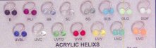 acrylic helix or spiral barbells